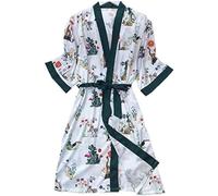 Lencería Sexy De Verano Para Mujer, Bata De Noche Con Estampado De Seda Satinada, Ropa De Dormir, Bata Tipo Kimono De Seda, Albornoz Para Mujer,A,SG