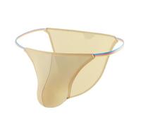 Lenceria Sexy Hombre - Ropa Interior Masculina para Uso Diario Corte Ajustado Color Liso Ideal para Verano Y Otoño Cómoda para El Hogar Lavable A Máquina Fácil De Cuidar (Beige M)