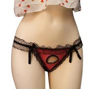 Lenceria Sexy Mujer - Lencería Sexy De Encaje Ropa Interior Pasión En La Cama Tanga con Lazo Abierto (Watermelon Red One Size)