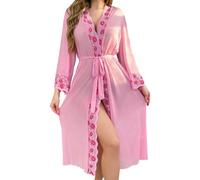 LenceríA Sexy Mujer para Sexo,Elegante Bata de Dormir Manga Larga para Lujo con Estampado Labios,cómoda Ropa casa Relajarse y Disfrutar del Tiempo Libre