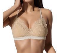 Lencería Sexy Mujer Push Up, Soporte Garganta Sin Armadura Mujer Cuello En V Engranar Fino Estilo Francés Gorro Triángulo Elegante Y Elegantes Sujetador Cómodo Para Todos Los Días Ligero Transpirable