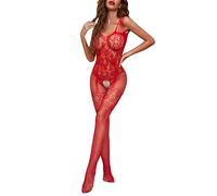 Lencería Sexy Mujer Rojo Lencería Sexy Talla S Medias De Red De Nailon Para Mujer Medias Cuerpo Completo Mono Con Abierta Juego Erotico Para Pareja Conjuntos