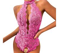 Lencería Sexy para Mujer Body de Encaje con Abertura Erótica, Mono Transparente de Una Pieza Sin Entrepierna, Ropa de Dormir Sensual y Atractiva para Parejas y Noches de Pasión n29