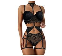 Lencería sexy para mujer para sexo, lencería sexy de acero, anillo de moda, medias para la noche, pijamas, ropa interior sexy, ropa interior para mujer, conjunto sexy, Negro , S