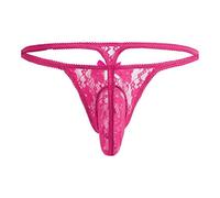 Lencería sexy para mujer para sexo para hombre, tanga en T, ropa interior para hombre, ropa interior elegante, diseño de encaje, tallas grandes, Rosa intenso., XL