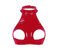 Lencería sexy para mujer, ropa interior para mujer, sujetador de pecho abierto, rojo, M