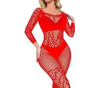 Lencería Sexy Y Atrevida Medias Negras Mujer Sexy Mono De Rejilla Para Mujer Camisola De Manga Larga Picardías Lencería Camisones Camisón Juego Erotico Para Pareja A One Size