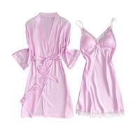 Lencería Súper Sexy Picardias Mujer Sexy Eróticas Camisón Interior Pijamas Mujer Lencería De Satén Seda Nueva De Dormir Íntimos Conjuntos Regalos Eroticos Pink XXL