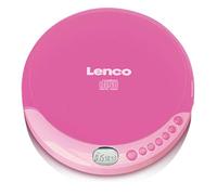 Lenco CD-011PK - Reproductor de CD portátil con función de carga de batería - Pantalla LCD - Diskman - CD walkman - con auriculares y cable de carga micro USB - Rosa