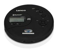 Lenco CD-300, reproductor de CD portátil Walkman, Bluetooth Diskman, CD Walkman, función MP3, antichoque, batería de 2 x 2000 mAh, auriculares, cable de carga micro USB, negro