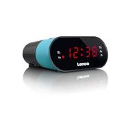 Lenco Radio Despertador CR-07 – FM PLL, Doble alarma, Pantalla LED, Azul