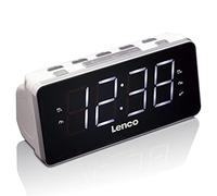 Lenco CR-18 - Reloj Digital con Radio 1.8" (Pantalla LED Jumbo, función regulador, Alarma Dual, función Snooze, Temporizador) Negro y Plateado