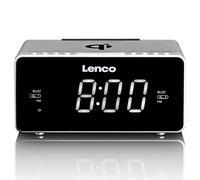 Lenco CR-550 Reloj Plata - Radio (Reloj, FM, LED, 3,05 cm (1.2"), Blanco, Plata)