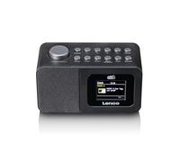 Lenco CR-625BK Radio despertador con DAB+/FM, pantalla a color de 2,4 pulgadas, intensidad regulable, alarma doble, temporizador, función de repetición, memoria de 30 emisoras, entrada auxiliar, color