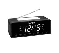 Lenco Despertador Doble Alarma con Luz Nocturna LED y Antena Telescópica,