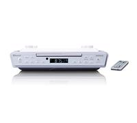 Lenco KCR-150 A003089 - Radio FM con kit de montaje para subestructura (2 x 3 W RMS, función temporizador), color blanco