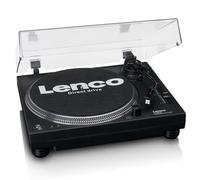 Lenco L-3818 Tocadiscos con accionamiento Directo - Tocadiscos DJ - Pitch Control - 33 y 45 RPM - Preamplificador estéreo - USB - Salida RCA - Digitalización a través de PC - Negro, L-3818BK