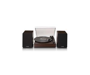 LENCO LS-200WD - Tocadiscos con Bluetooth - Dos altavoces externos y amplificador estéreo integrado - Madera