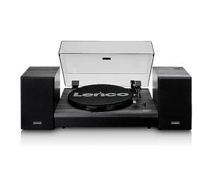 Lenco LS-300 - Giradiscos Hi-Fi con Bluetooth - Con altavoces externos 2 x 10 W RMS - Transmisión por correa - Apagado automático - Carcasa MDF - Negro