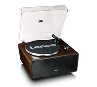 Lenco LS-470WA Tocadiscos Todo en Uno con Altavoces Integrados (80W), Bluetooth, Tracción por Correa y Cápsula Audio Technica - Acabado en Nogal Elegante