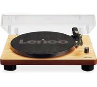 Lenco LS-50 Giradiscos de vinilo con caja de madera y altavoz, USB, conversión de vinilo a digital, cubierta protectora, transmisión por correa, 2 x Stylus (aguja)
