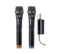 LENCO MICROFONE CONJUNTO DE 2 S/FIO C/RECETOR PORTATIL PRETO