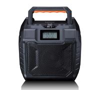 Lenco ODR-160BK Radio Dab+/FM, Altavoz Bluetooth, a Prueba de Golpes e Impermeable, Lector de Tarjetas SD, Entrada Auxiliar, 35 W RMS, duración de la batería 20 Horas, función de Carga USB