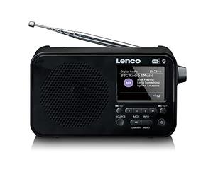 Lenco PDR-036 Radio portátil Dab+ - Bluetooth 5.0 - PLL FM Radio - 4 Botones de Memoria - Pantalla a Color de 2,4" - Batería integrada - Reloj - Temporizador de suspensión - Negro