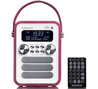 Lenco-PDR-051 Pink/White Radios, MP3 y Reproductores de CD, Multicolor (702396)
