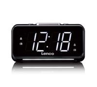 Lenco radio despertador con pantalla led, 18 x 9,7 x 7,8 cm, negro, di