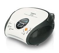 Lenco SCD-24 SCD24 - Reproductor de CD para niños - Radio CD - Sistema estéreo - Boombox - Sintonizador de radio FM - Memoria de pista - 2 x 1,5 W RMS de alimentación - Funciona con red y pilas - Blanco