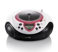 Lenco SCD-38 Tragbares UKW-Radio con CD/MP3-Player (USB 2.0) Pink