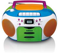 Lenco SCD-971 -Radio Infantil - Radio Casete con CD - Lector de Casete - Altavoces estéreo - Toma de Auriculares - Memoria de Pistas - Multicolor, Colorido