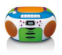Lenco SCD-971 -Radio Infantil - Radio Casete con CD - Lector de Casete - Altavoces estéreo - Toma de Auriculares - Memoria de Pistas - Multicolor, Colorido