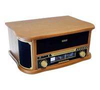 Lenco TCD-2551 Tocadiscos para Discos - Bluetooth Tocadiscos con Altavoz - Reproductor de CD - Pletina de Casete - 3 velocidades - Transmisión por Correa - 2 x 5 vatios - Madera