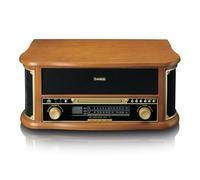 Lenco TCD-2551 Tocadiscos para Discos - Bluetooth Tocadiscos con Altavoz - Reproductor de CD - Pletina de Casete - 3 velocidades - Transmisión por Correa - 2 x 5 vatios - Madera