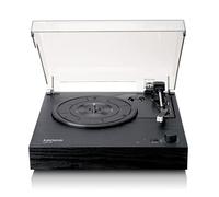 Lenco Tocadiscos LS-15BK - Recepción y transmisión Bluetooth®, 2 altavoces integrados, pastilla AT3600L, transmisión por correa, parada automática, 33/45 rpm, AUX y RCA, color negro