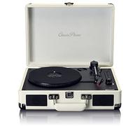 Lenco TT-115CR - Tocadiscos Bluetooth, Altavoces Integrados, Estuche Compacto Portátil Tocadiscos, USB, AUX, Adaptador 45RPM, Crema