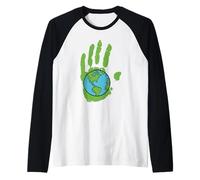 Lend A Hand - Tierra Libertad Amor Paz Mundial, Hombres, Mujeres Niños Camiseta Manga Raglan