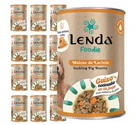Lenda Foodie - 12 x 380gr Comida Humeda Perros Premium - Meloso de Lechon - Para Adultos Jovenes y Senior - Comida Natural Hipoalergenica con Aceite de Salmon - Sin Conservantes ni Aditivos