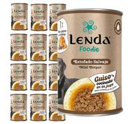 Lenda Foodie - Pack de 12 Latas x 400gr Comida Humeda Perro Joven y Adulto - Estofado Salvaje - Todas Las Razas - Alimento Húmedo Natural, Saludable y Delicioso - Sin Conservantes ni Aditivos