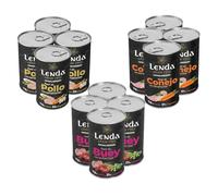 Lenda Pack 12 x 400gr Comida Húmeda Hipoalergenica para Perros Jovenes y Adultos - Pack Degustacion - Alimento Completo y Natural para Todas Las Razas - Sin Cereales con Condroprotectores