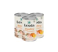 Lenda - Pack 3 x 400g Comida Humeda de Gatos Premium - Aves de Corral y Calabaza - Comida Blanda para Gatos sin Gluten - con Malta y Multivitaminas (A D E y Taurina)