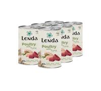 Lenda Pack 6 x 400g Comida Humeda de Gatos Premium - Aves de Corral y Atun - Comida Blanda para Gatos sin Gluten - con Malta y Multivitaminas (A D E y Taurina)