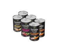 Lenda Pack 6 x 400gr Comida Húmeda Hipoalergenica para Perros Jovenes y Adultos - Pack Degustacion - Alimento Completo y Natural para Todas Las Razas - Sin Cereales con Condroprotectores