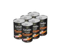 Lenda Pack 6 x 400gr Comida Humeda Hipoalergenica Perro Joven y Adulto - Conejo con Zanahorias - Alimento Completo y Natural para Todas Las Razas - Sin Cereales con Condroprotectores