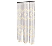 LENDISIY Cortina de perlas, cortina de bambú para puerta, 90 x 175 cm, para puerta de madera natural, 31 líneas, cortina de cuentas de madera, separador de habitaciones, cortinas decorativas para