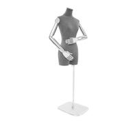 LENDISIY Maniquí femenino, maniquí femenino, busto de sastre con altura ajustable, maniquí torso para presentación y diseño (plat gris, M)
