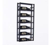 Lendo Online - Botellero de Pared Metálico Negro - para 6, 12 o 24 Botellas de Vino - Diseño Moderno Montado en la Pared - Ahorra Espacio - Incluye Sacacorchos (6)