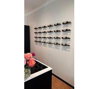 Lendo Online Botellero Montado en pared 6 botellas - Gabinete de vino - Soporte para botellas de vino Colgante en la pared- Almacenamiento de vinos con sacacorchos Recubrimiento de polvo Negro Metal